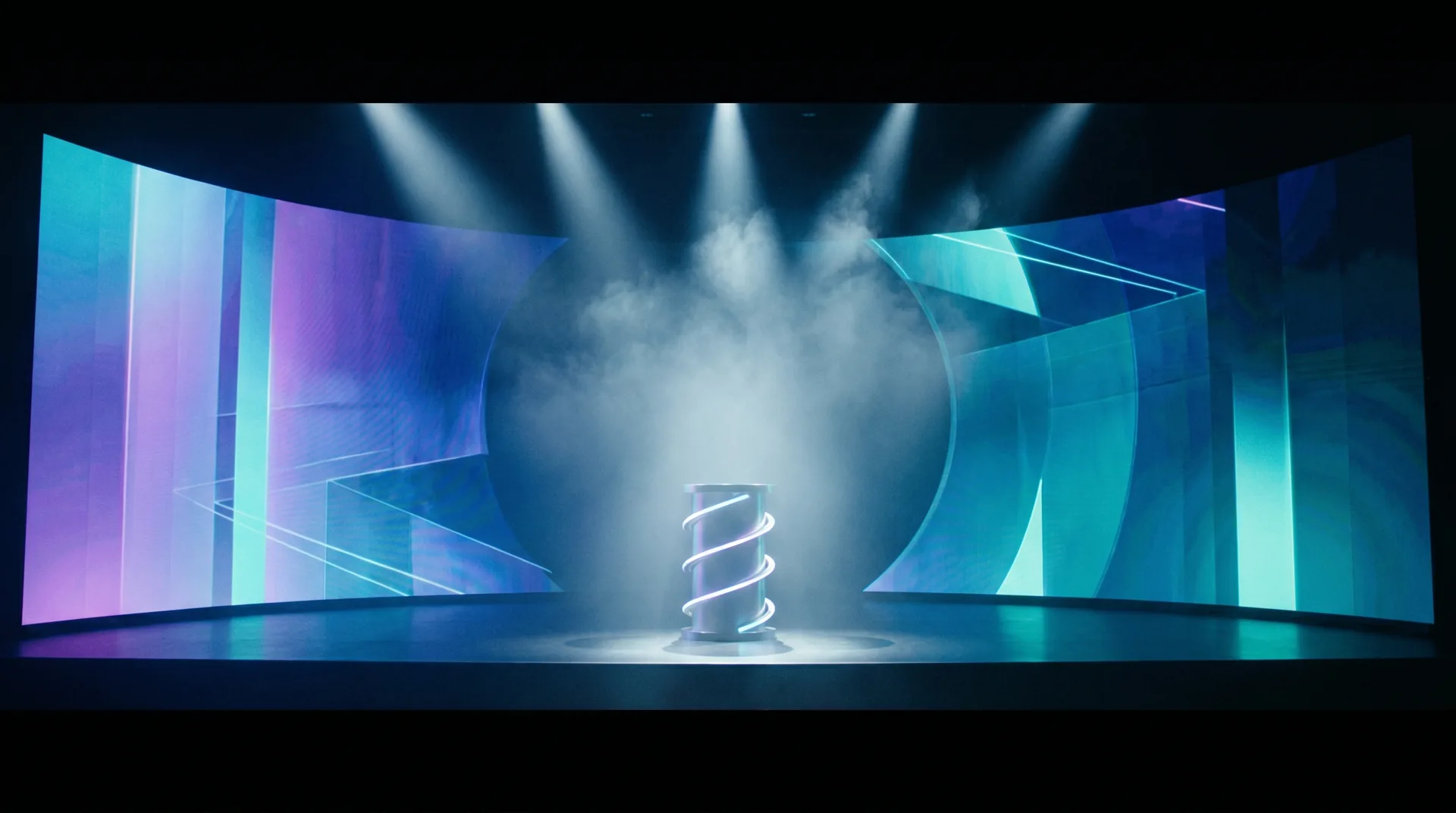 An immersive, brand-forward LED environment lit in saturated color
